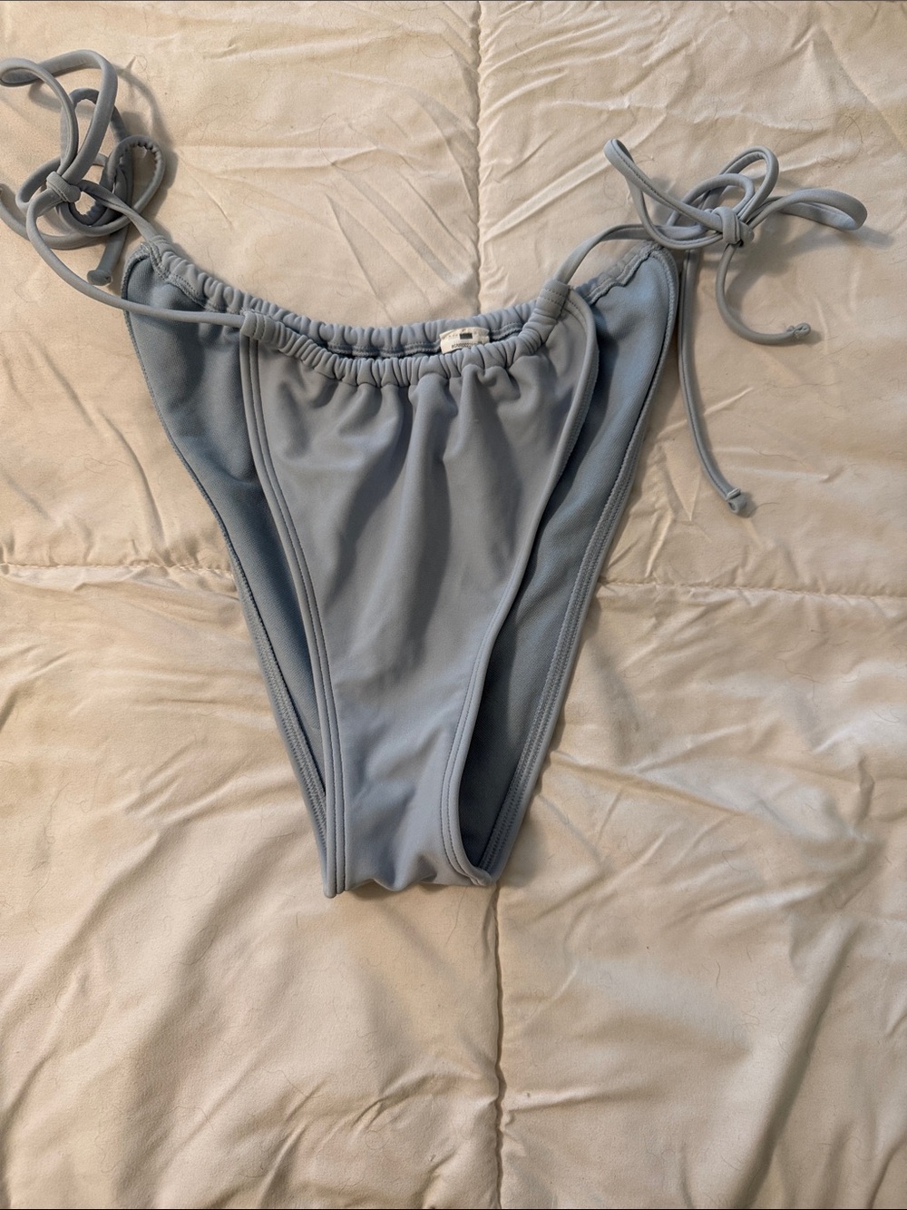 Abercrombie & Fitch Light Blue Tie-Side Bikini Bottoms large